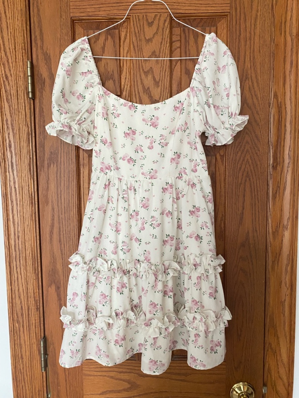 Altar’d State Floral Mini Dress XS Puff Sleeve